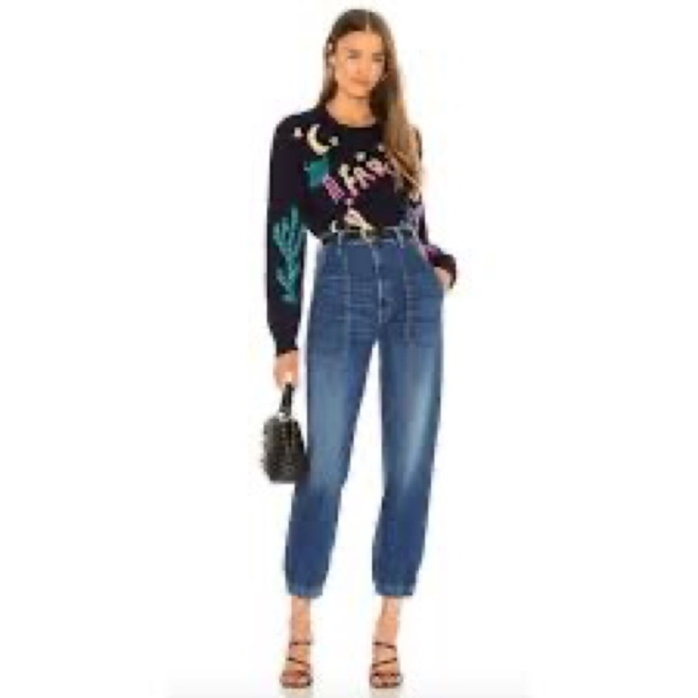 Mother Denim Wrapper Patch Springy ankle jeans